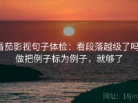 番茄影视句子体检：看段落越级了吗，做把例子标为例子，就够了