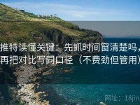 推特读懂关键：先抓时间窗清楚吗，再把对比写同口径（不费劲但管用）