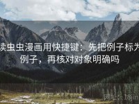 读虫虫漫画用快捷键：先把例子标为例子，再核对对象明确吗