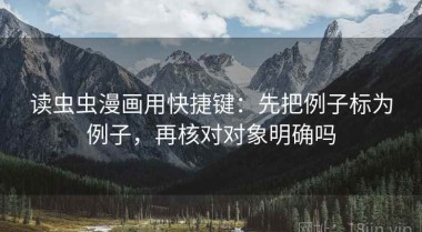 读虫虫漫画用快捷键：先把例子标为例子，再核对对象明确吗